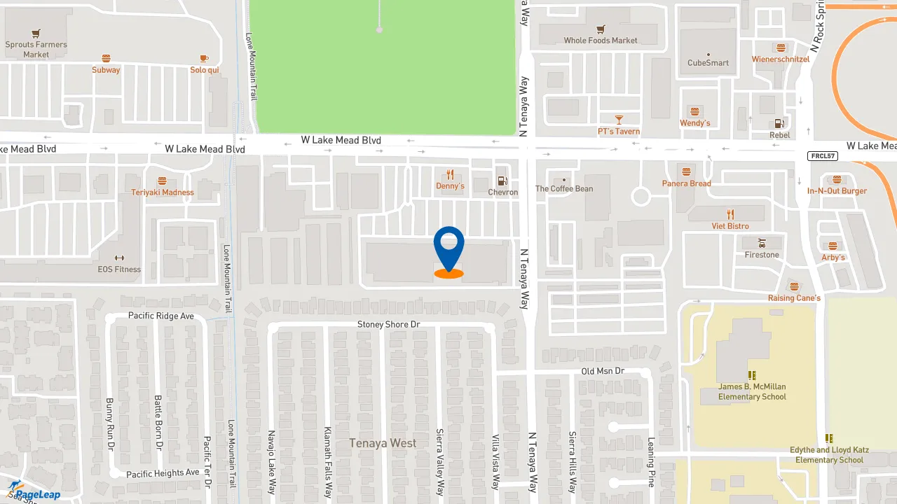 https://pageleap.com map showing location of Jimmy John&#039;s in Las Vegas.