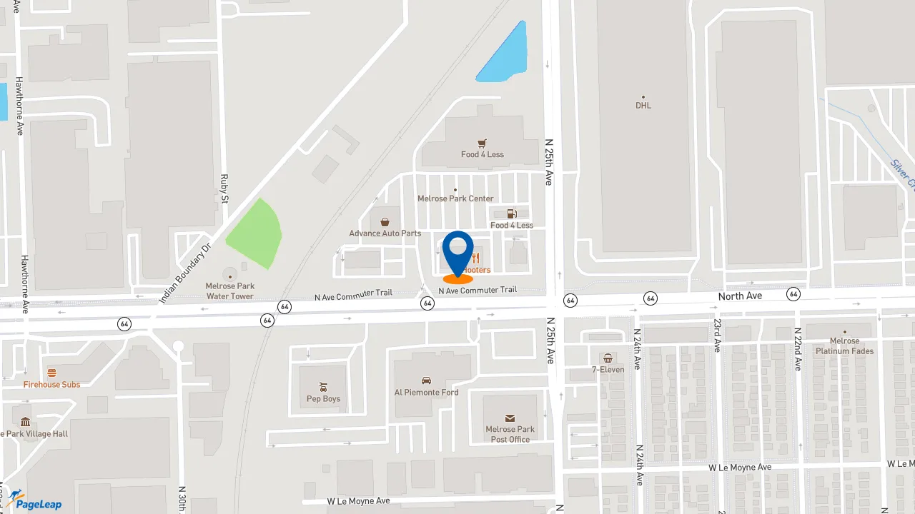 https://pageleap.com map showing location of Jimmy John&#039;s in Melrose Park.