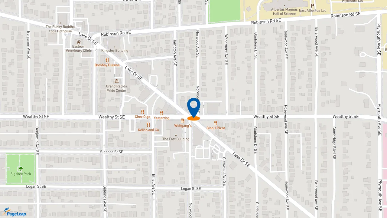 https://pageleap.com map showing location of Jimmy John&#039;s in Grand Rapids.