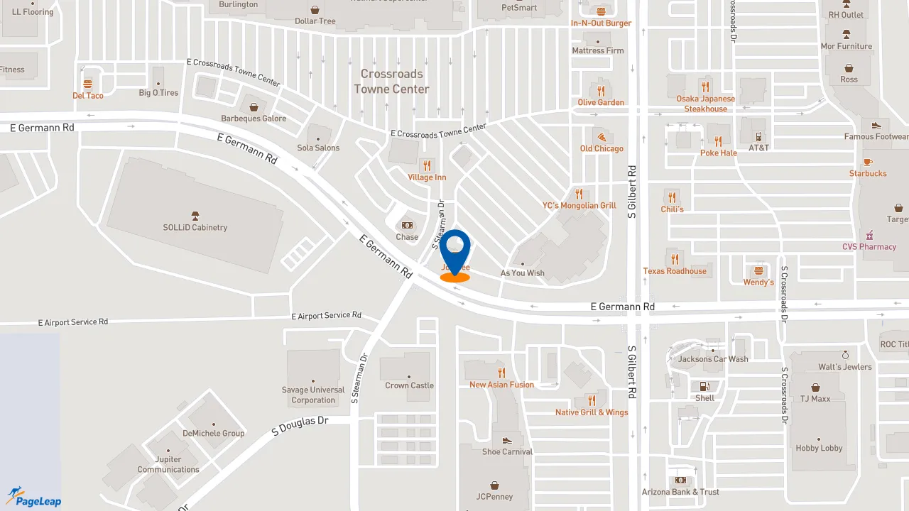 https://pageleap.com map showing location of Jollibee in Chandler.