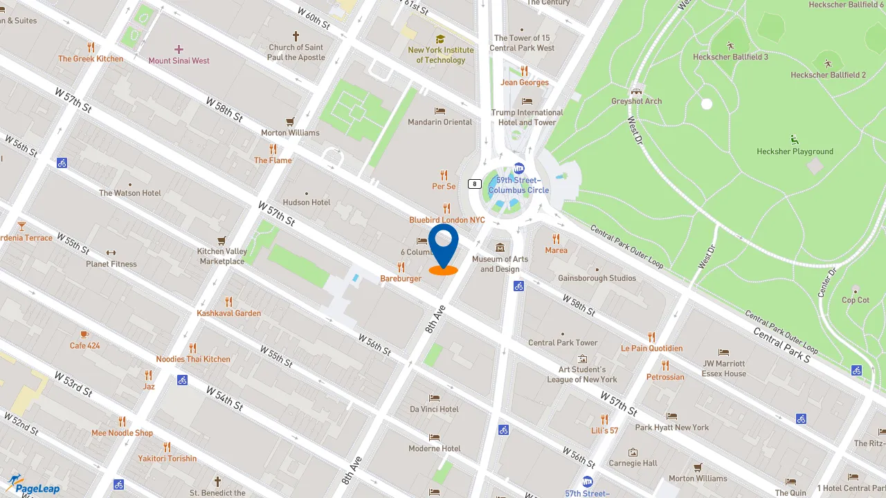 https://pageleap.com map showing location of Just Salad in New York.
