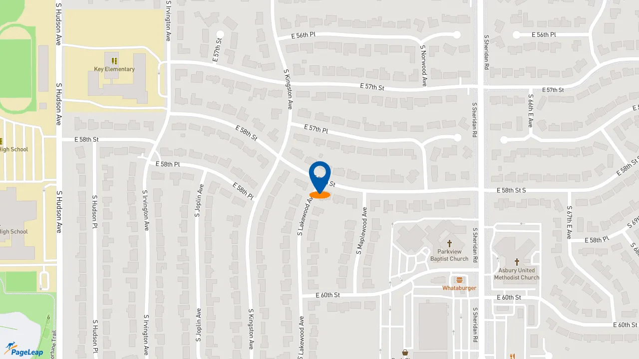 https://pageleap.com map showing location of Karoll Martin Paint and Body in Tulsa.