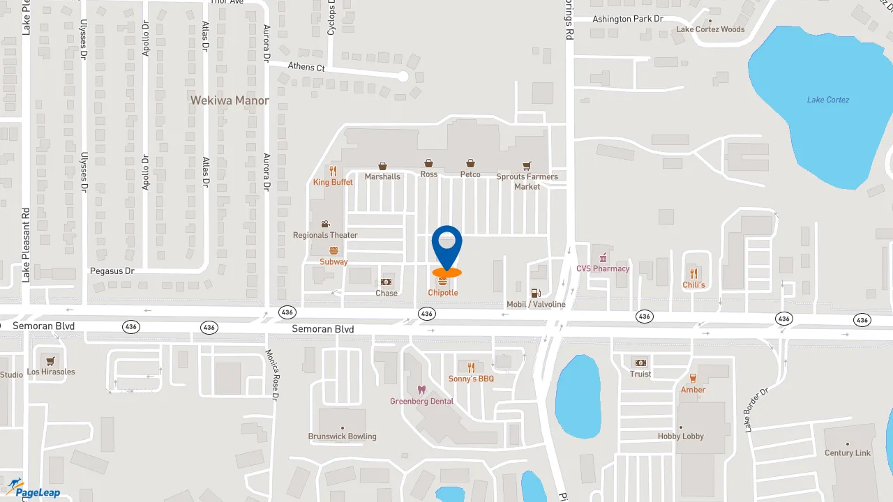 https://pageleap.com map showing location of Keke&#039;s Breakfast Cafe in Apopka.