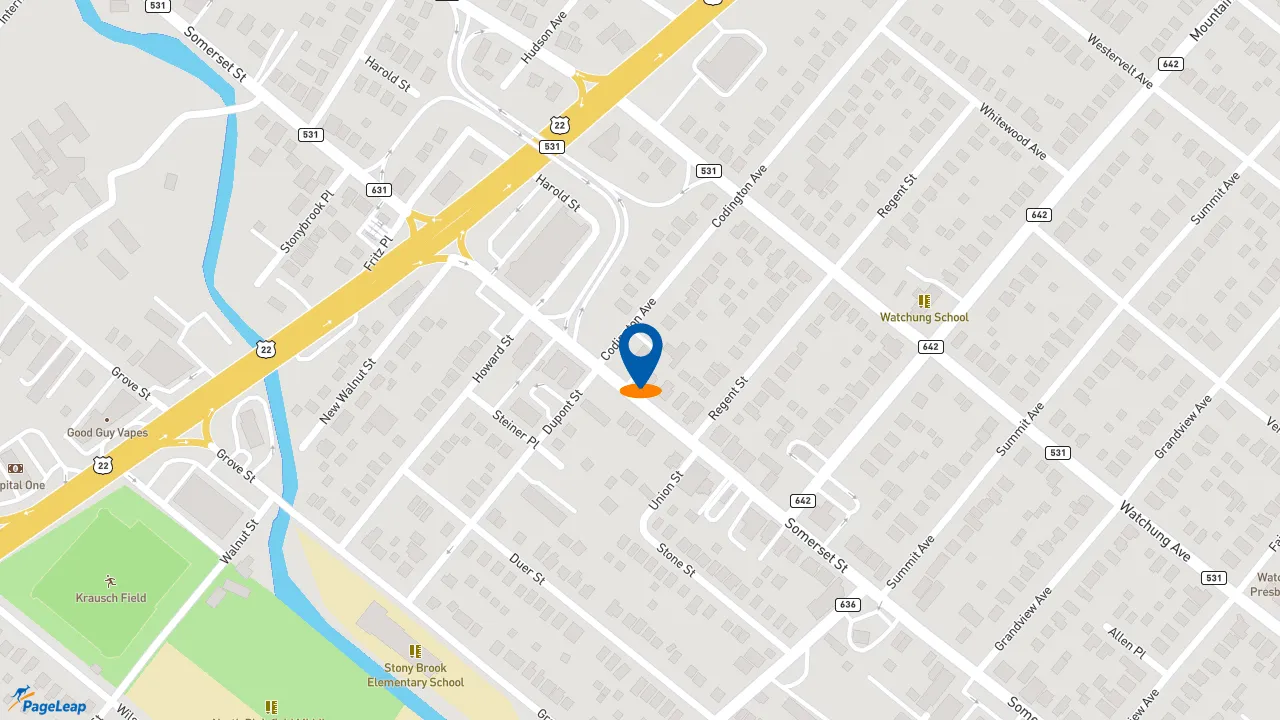 https://pageleap.com map showing location of KFC in Plainfield.