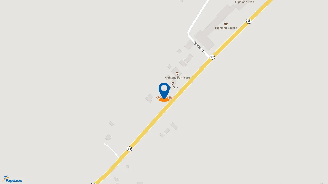 https://pageleap.com map showing location of KFC in Highland.