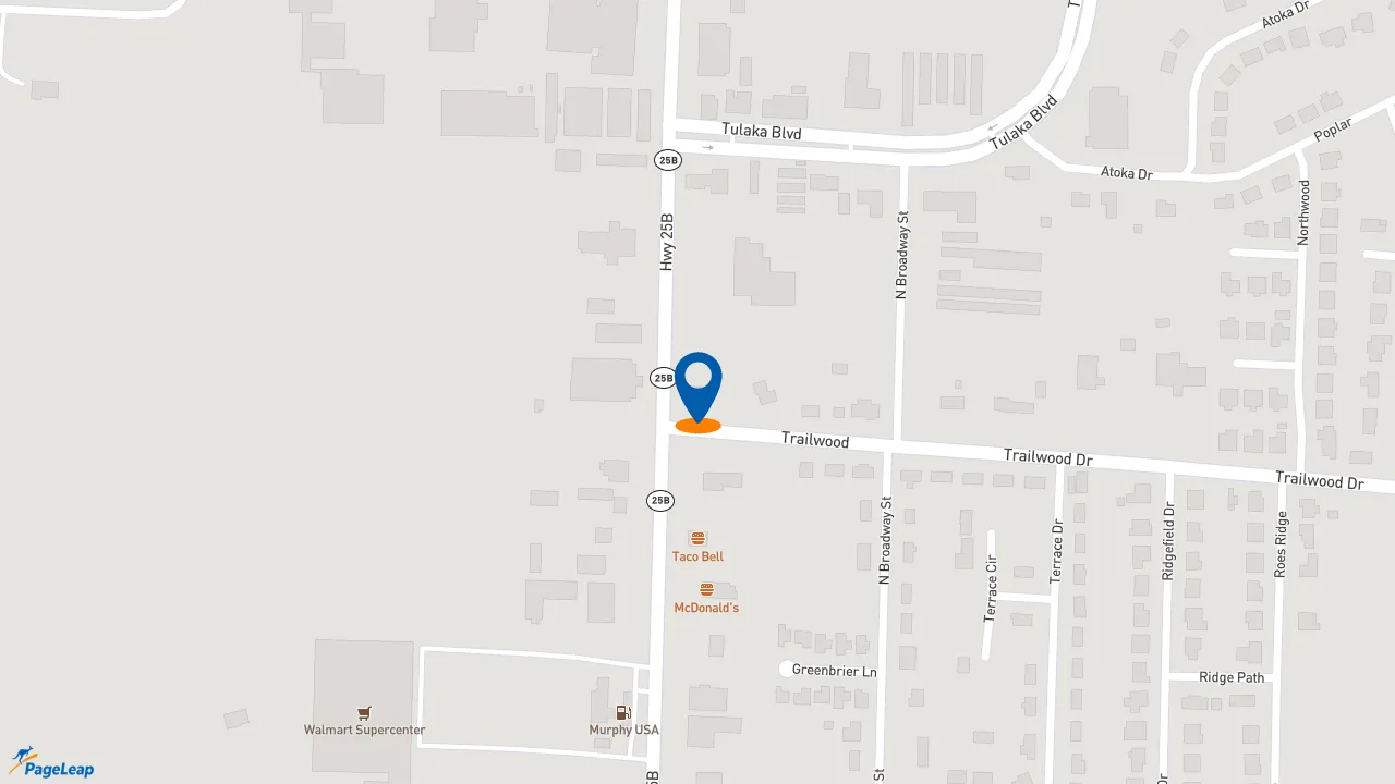 https://pageleap.com map showing location of KFC in Heber Springs.
