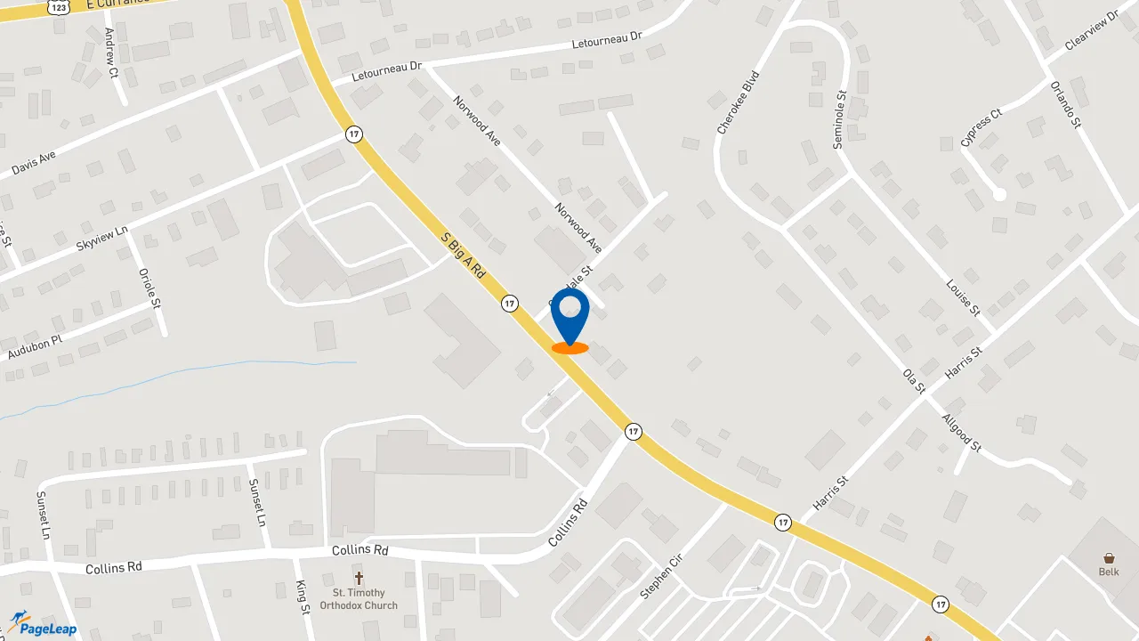 https://pageleap.com map showing location of KFC in Toccoa.