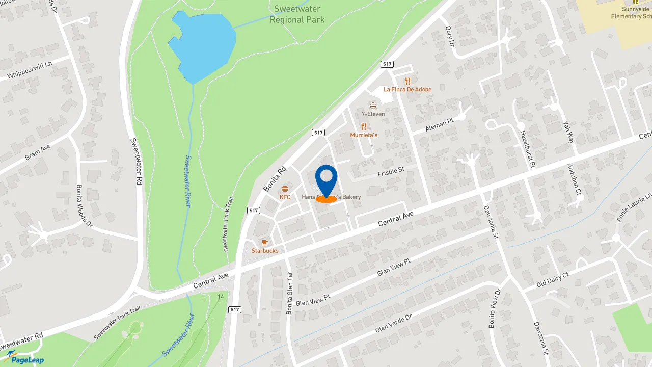 https://pageleap.com map showing location of KFC in Bonita.