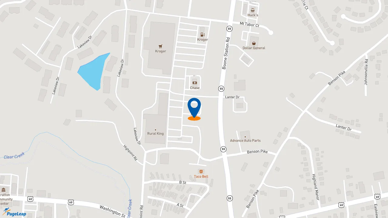 https://pageleap.com map showing location of KFC in Shelbyville.