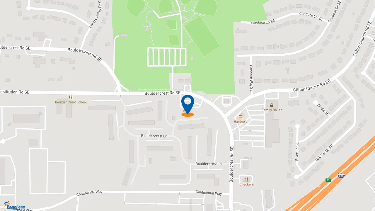 https://pageleap.com map showing location of KFC in Atlanta.