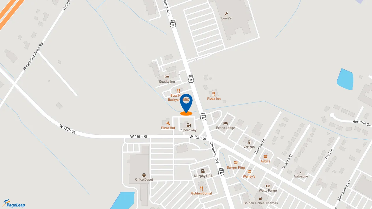 https://pageleap.com map showing location of KFC in Washington.