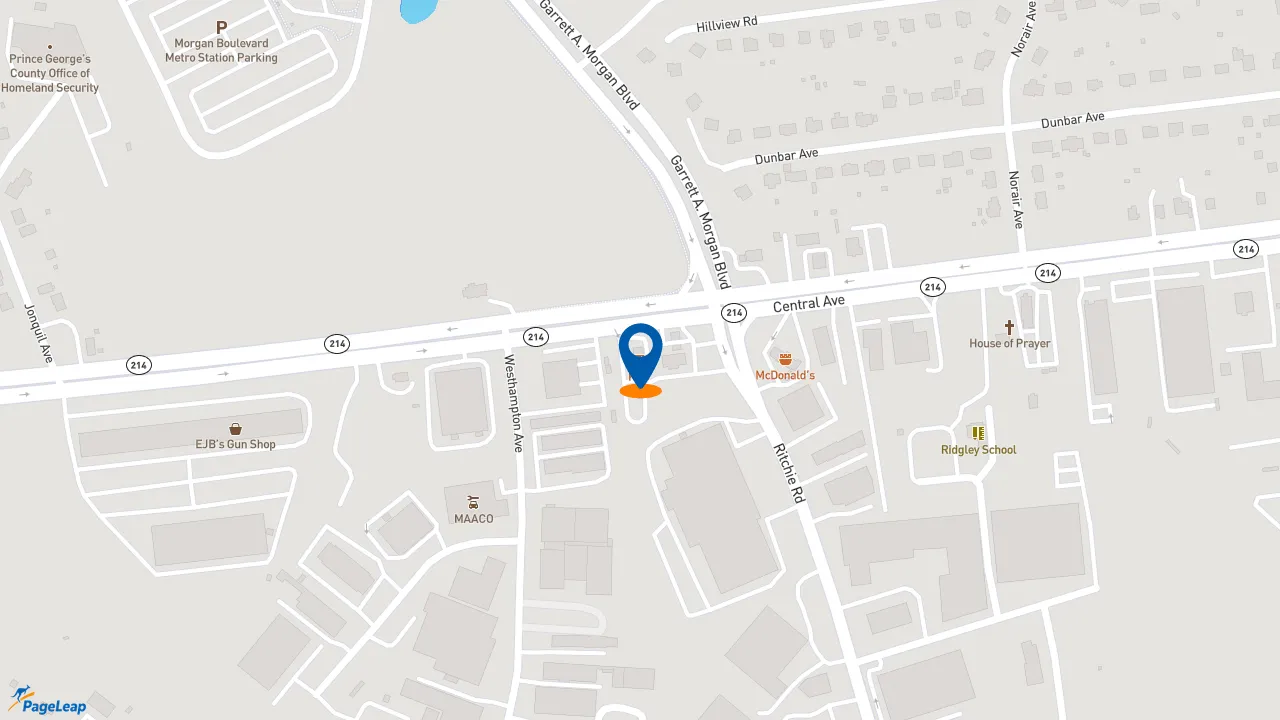 https://pageleap.com map showing location of KFC in Capitol Heights.