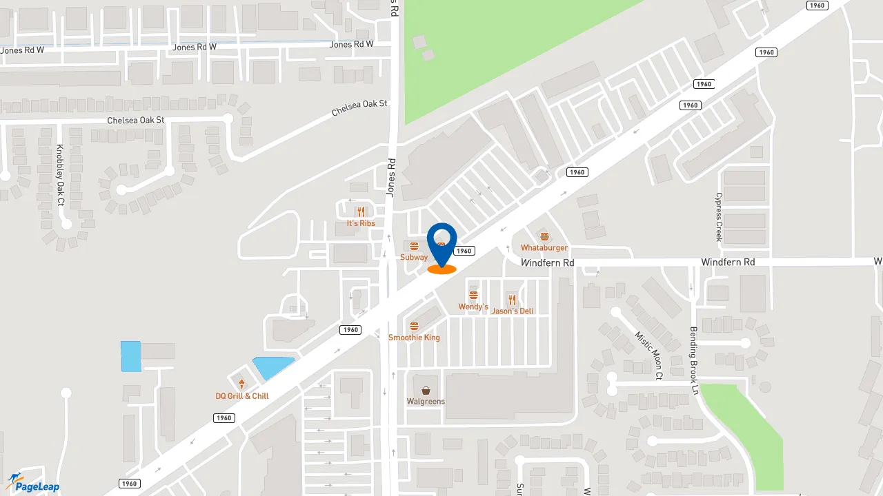 https://pageleap.com map showing location of KFC in Houston.