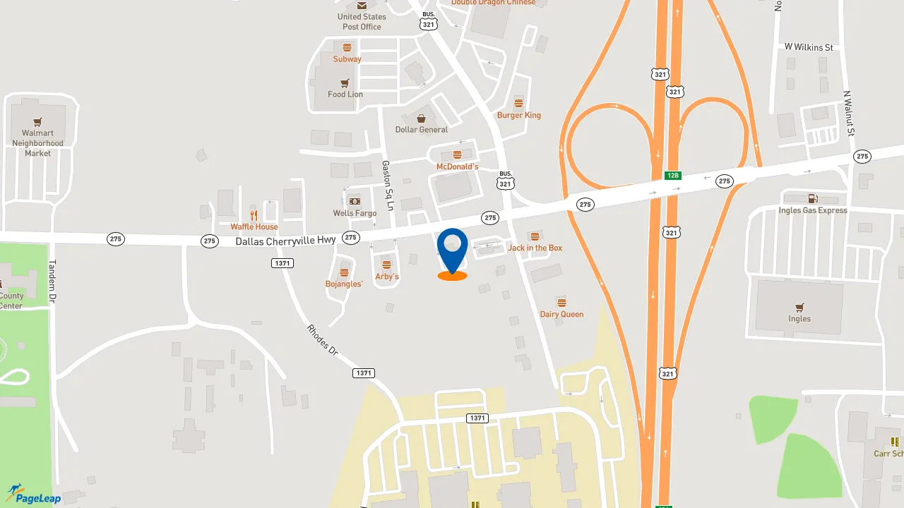 https://pageleap.com map showing location of KFC in Dallas.