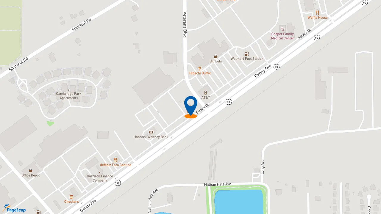 https://pageleap.com map showing location of KFC in Pascagoula.