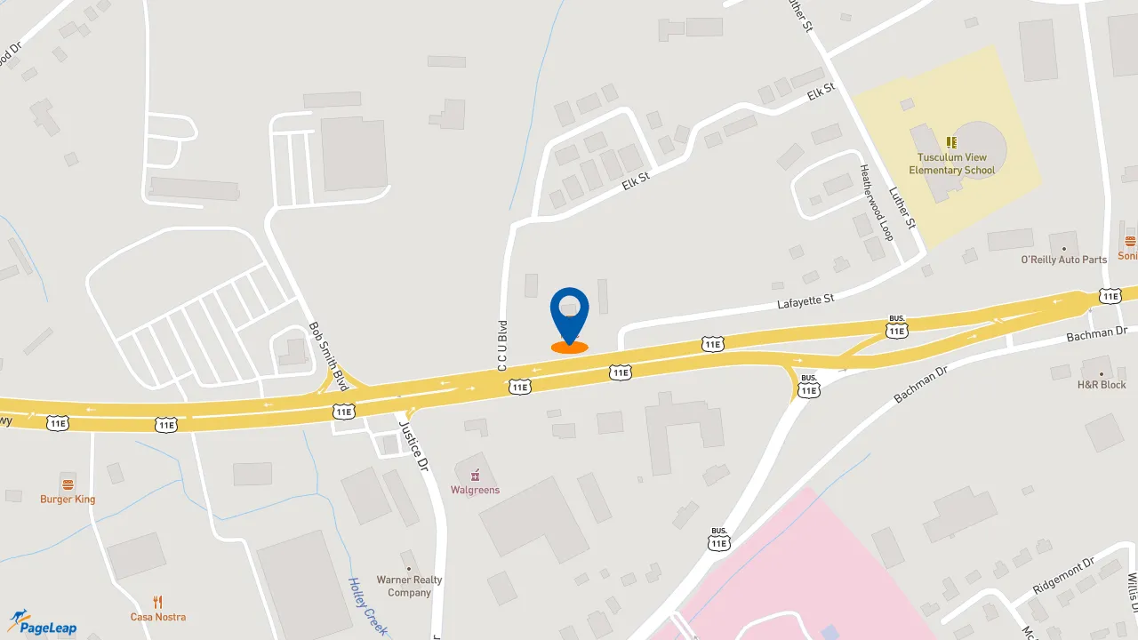 https://pageleap.com map showing location of KFC in Greeneville.