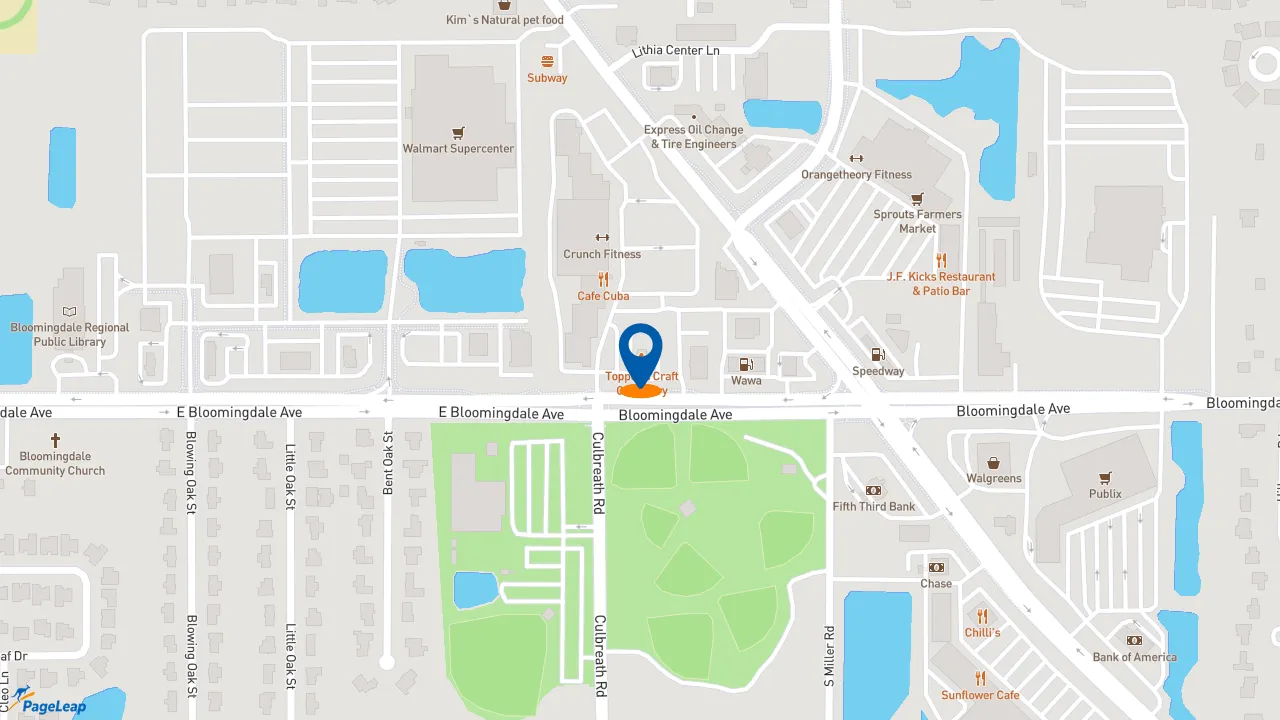 https://pageleap.com map showing location of KFC in Valrico.