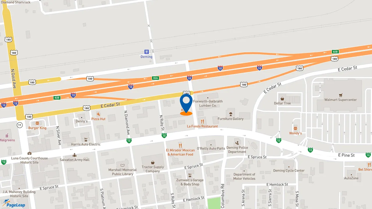 https://pageleap.com map showing location of KFC in Deming.