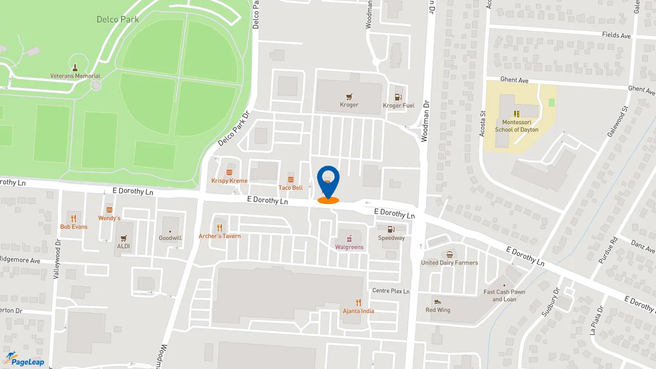 https://pageleap.com map showing location of KFC in Kettering.