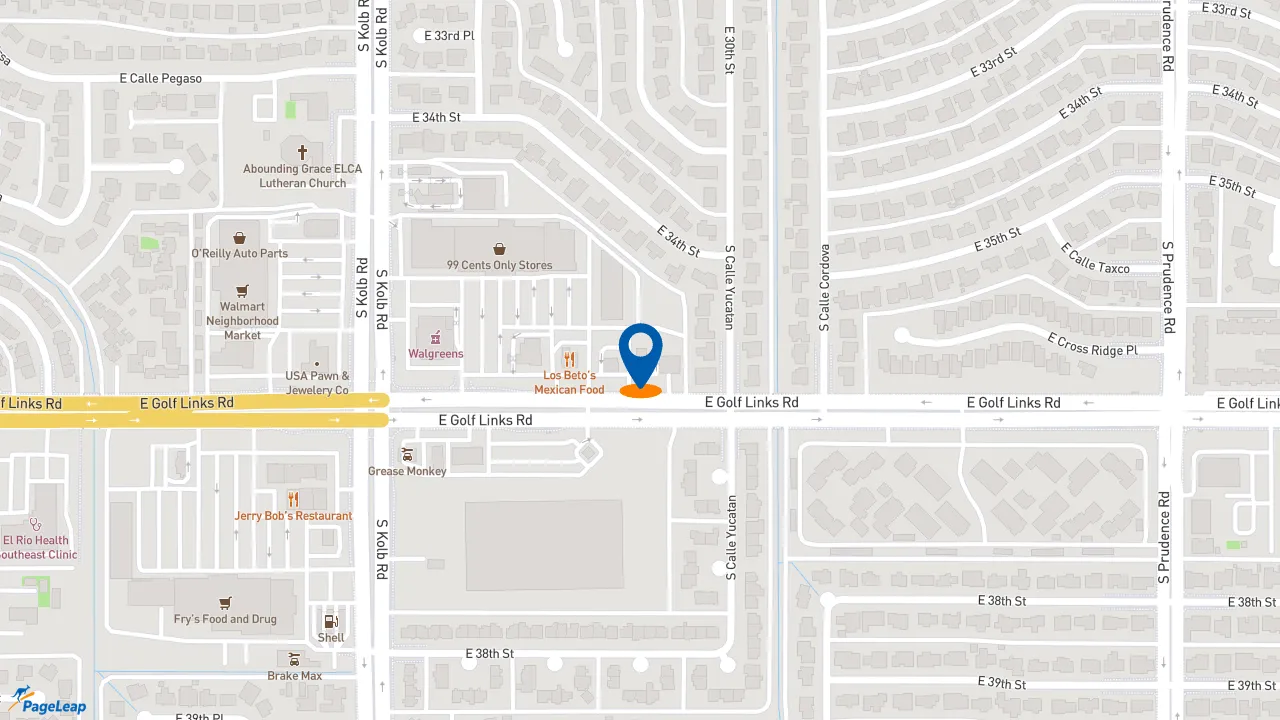 https://pageleap.com map showing location of KFC in Tucson.