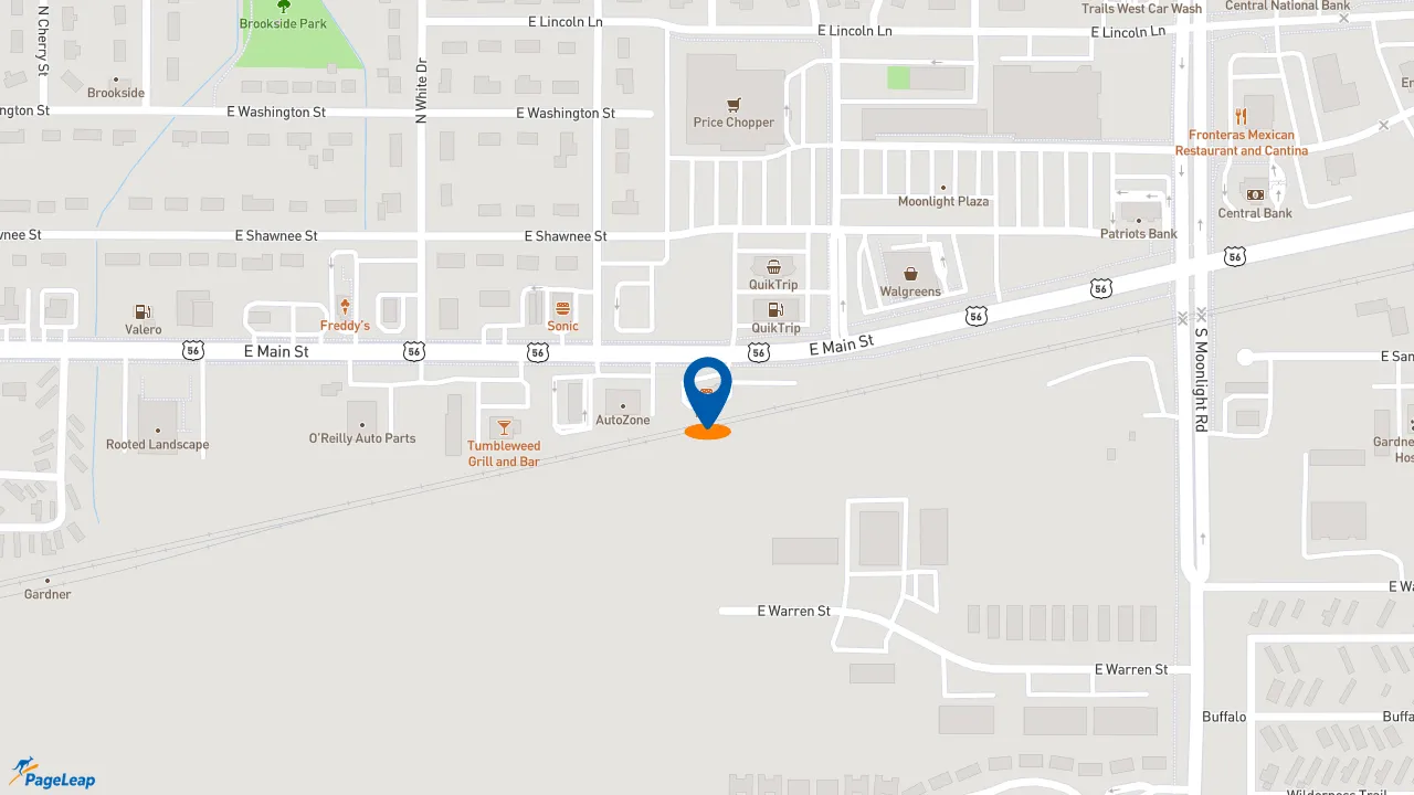 https://pageleap.com map showing location of KFC in Gardner.