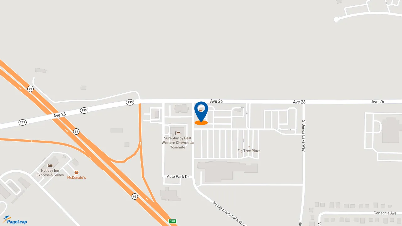https://pageleap.com map showing location of KFC in Chowchilla.