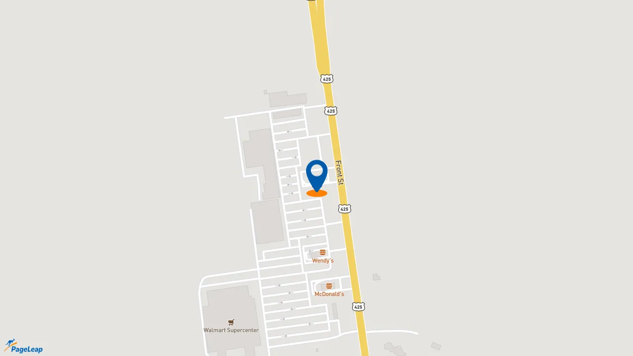 https://pageleap.com map showing location of KFC in Winnsboro.
