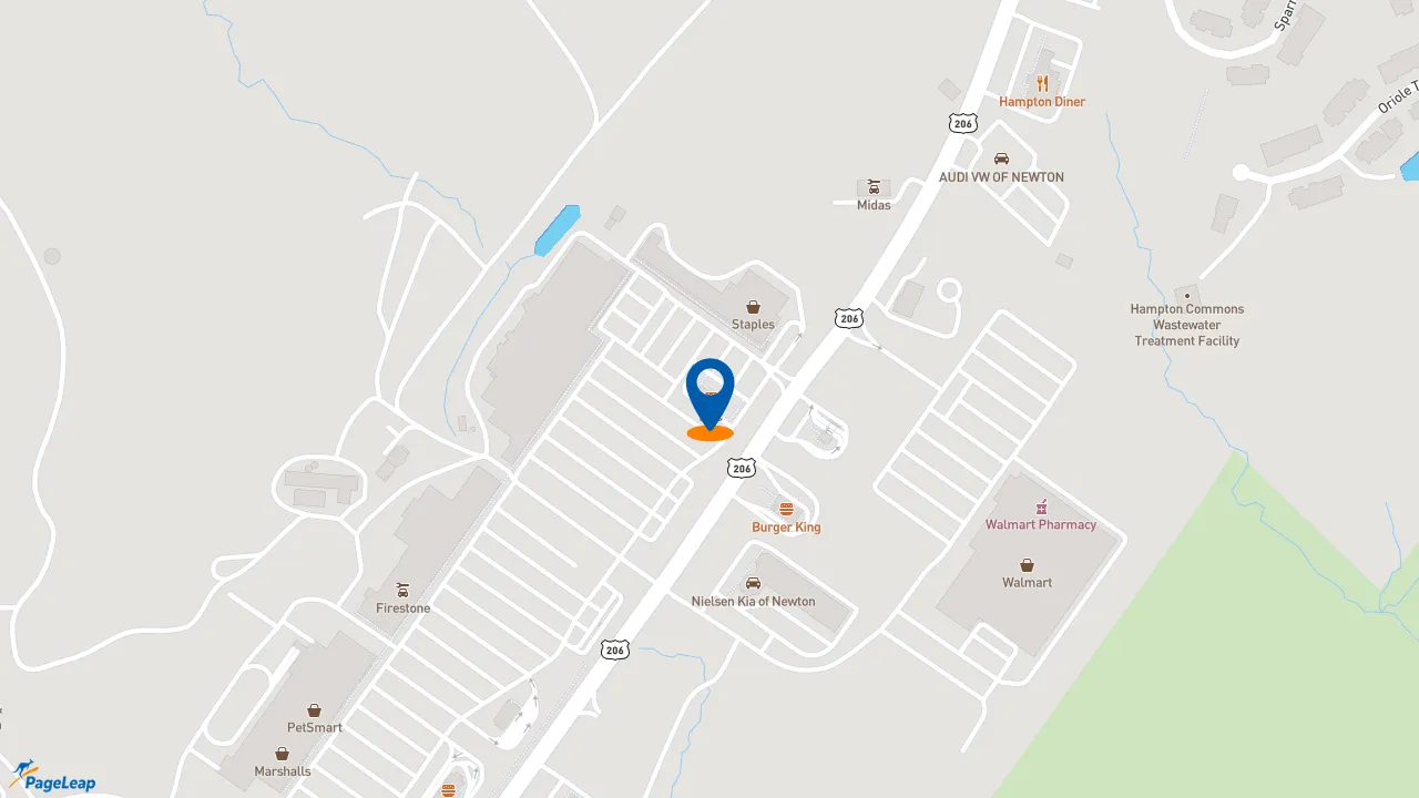 https://pageleap.com map showing location of KFC in Newton.