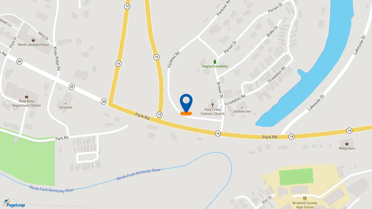 https://pageleap.com map showing location of KFC in Jackson.