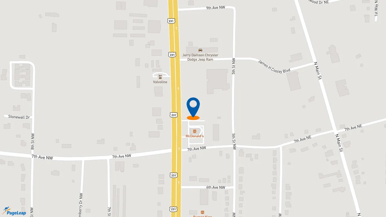 https://pageleap.com map showing location of KFC in Arab.