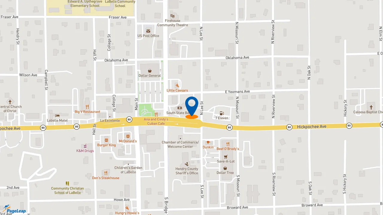 https://pageleap.com map showing location of KFC in Labelle.