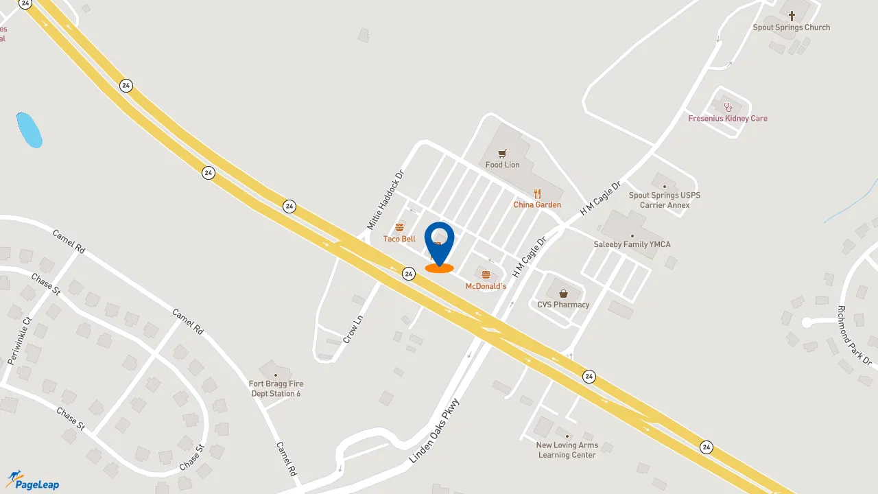 https://pageleap.com map showing location of KFC in Cameron.