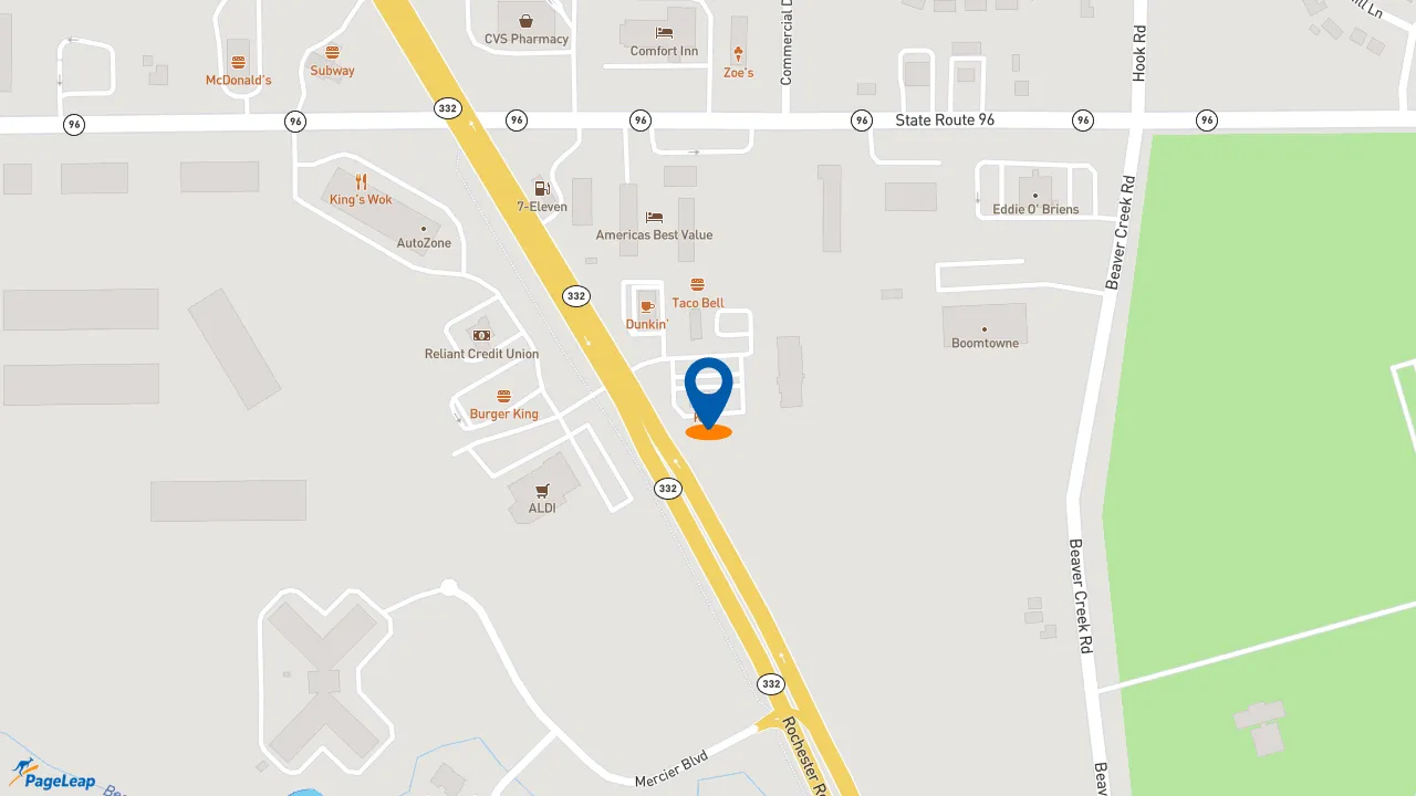 https://pageleap.com map showing location of KFC in Farmington.