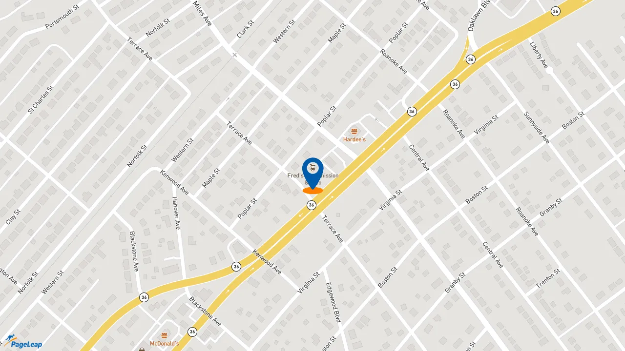 https://pageleap.com map showing location of KFC in Hopewell.