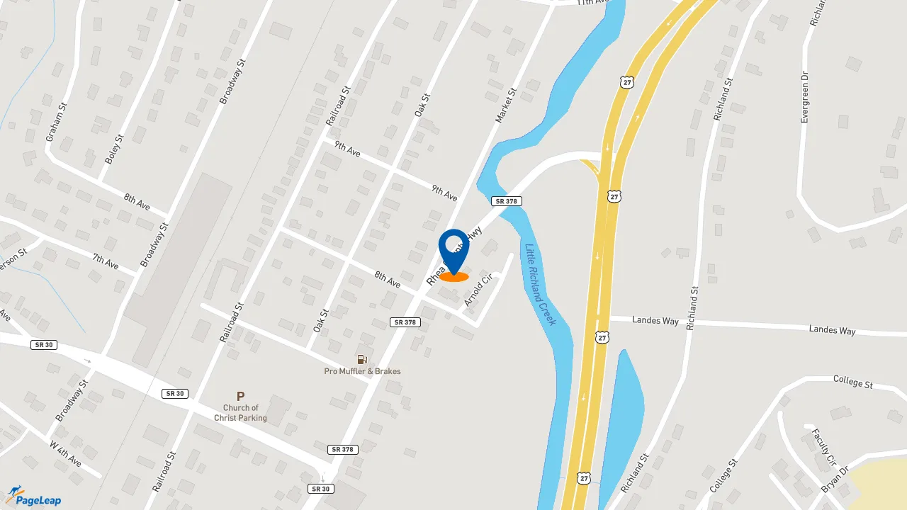 https://pageleap.com map showing location of KFC in Dayton.