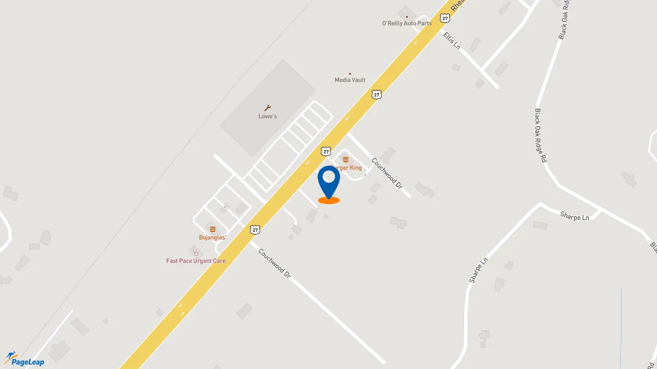 https://pageleap.com map showing location of KFC in Dayton.