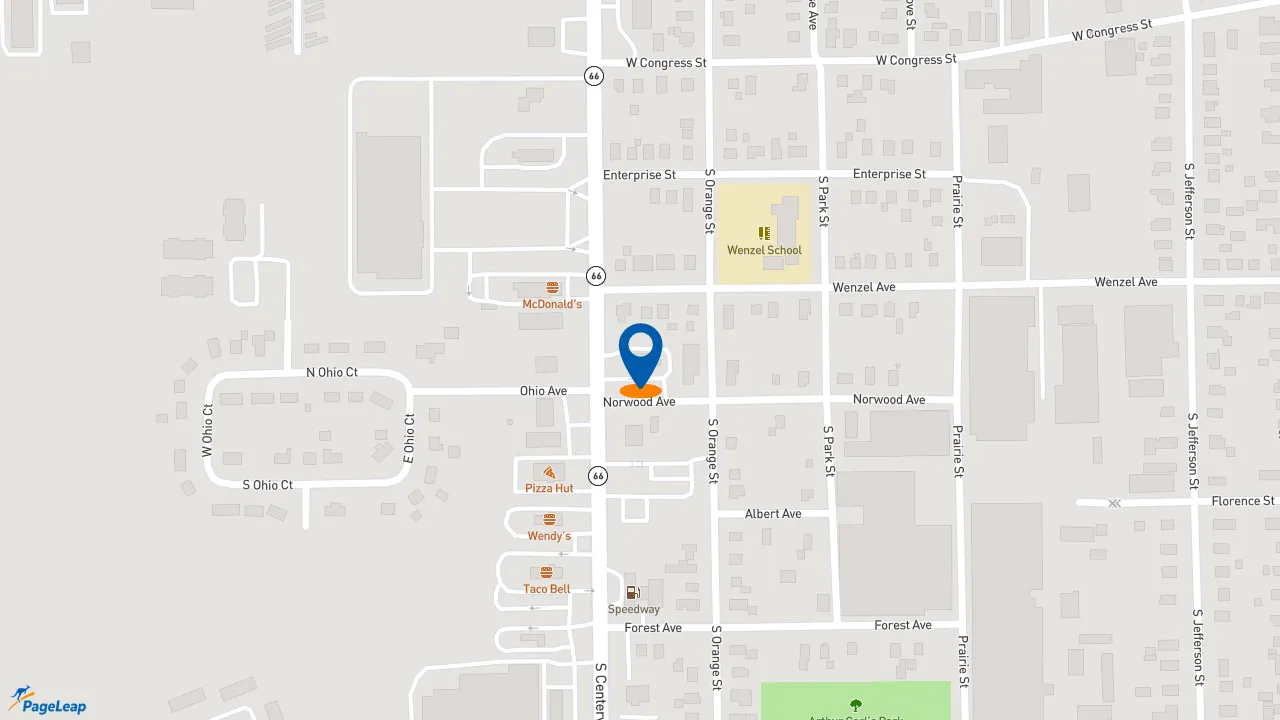 https://pageleap.com map showing location of KFC in Sturgis.