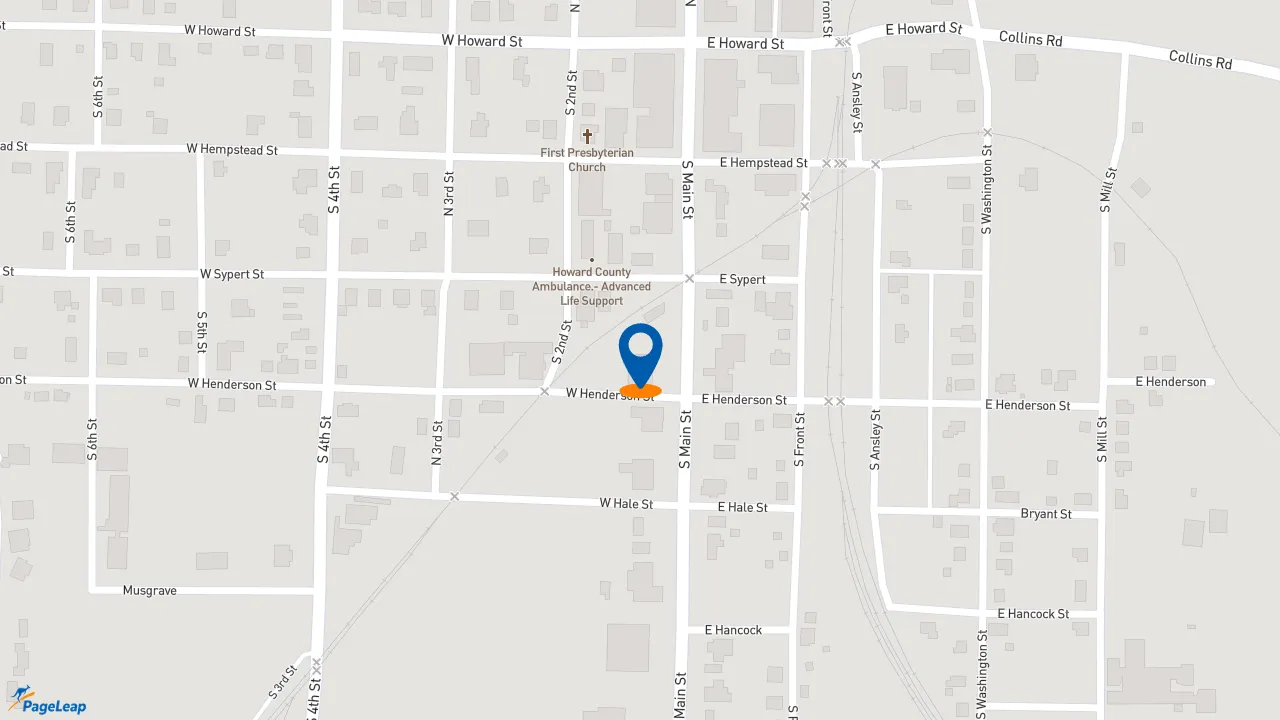https://pageleap.com map showing location of KFC in Nashville.