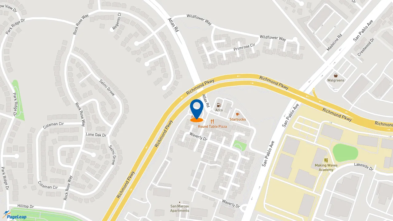 https://pageleap.com map showing location of KFC in Richmond.