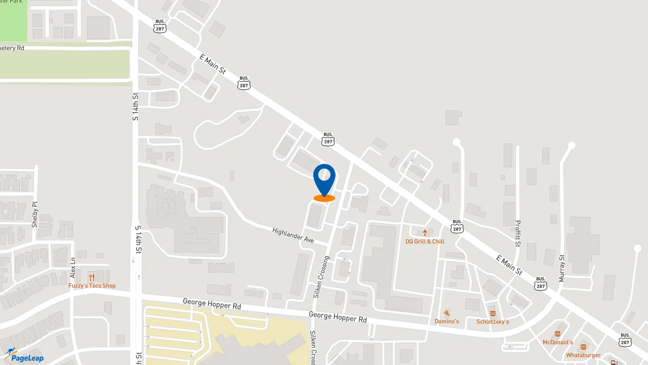 https://pageleap.com map showing location of KFC in Midlothian.