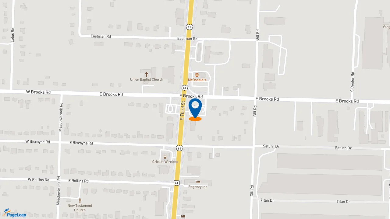 https://pageleap.com map showing location of KFC in Memphis.