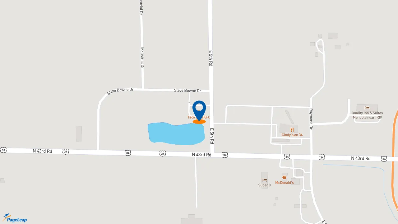 https://pageleap.com map showing location of KFC in Mendota.