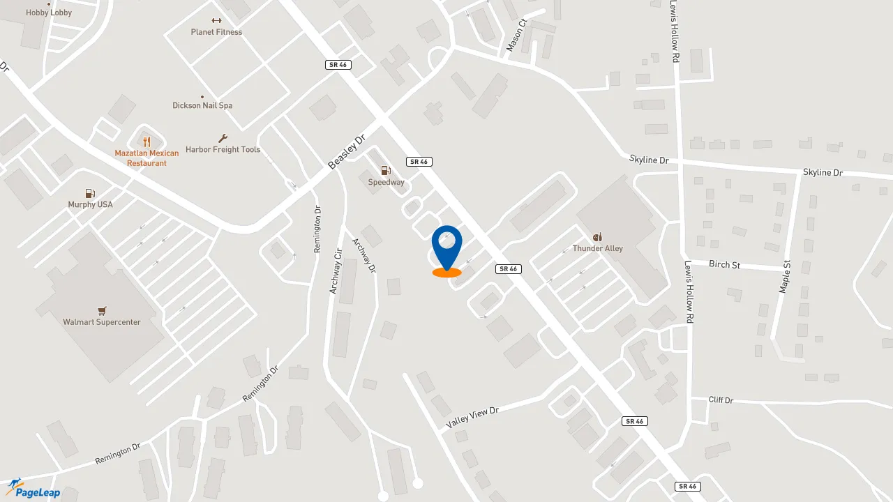 https://pageleap.com map showing location of KFC in Dickson.