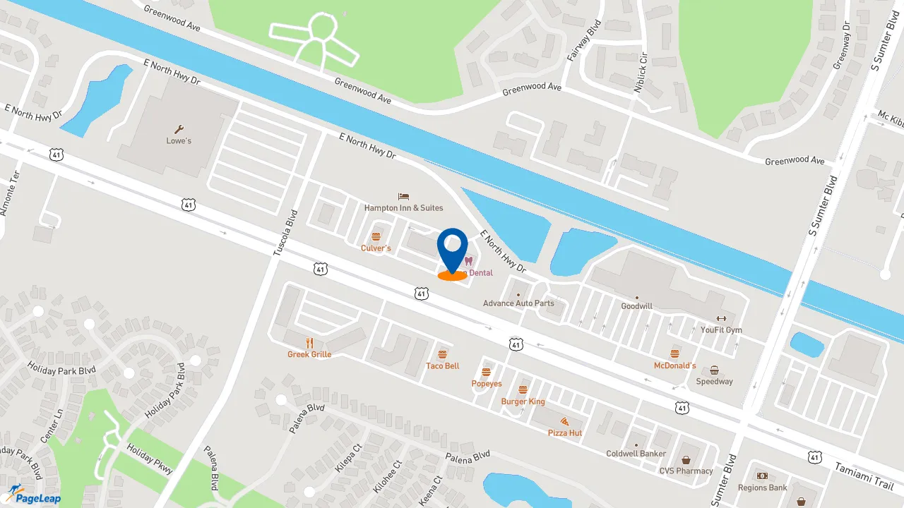 https://pageleap.com map showing location of KFC in North Port.