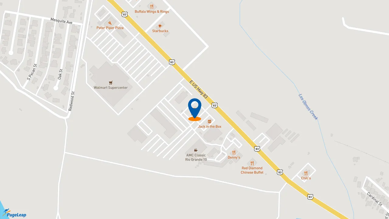 https://pageleap.com map showing location of KFC in Rio Grande City.