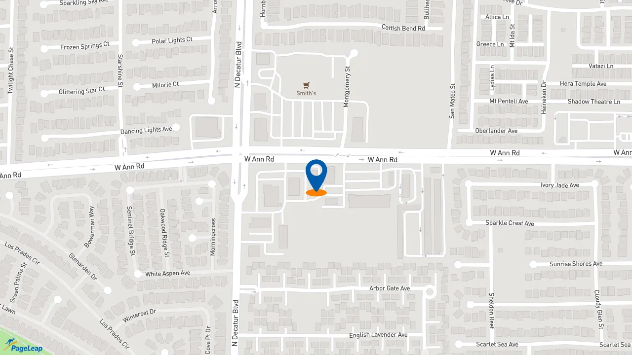 https://pageleap.com map showing location of KFC in North Las Vegas.