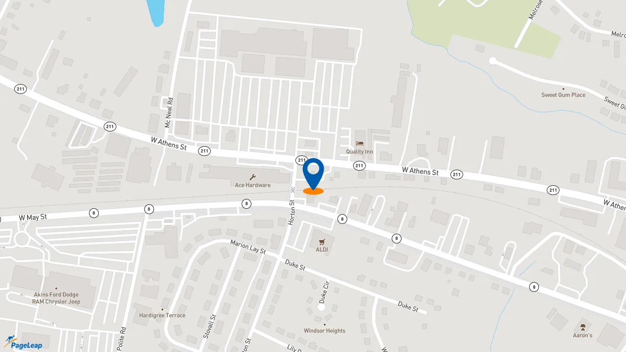 https://pageleap.com map showing location of KFC in Winder.