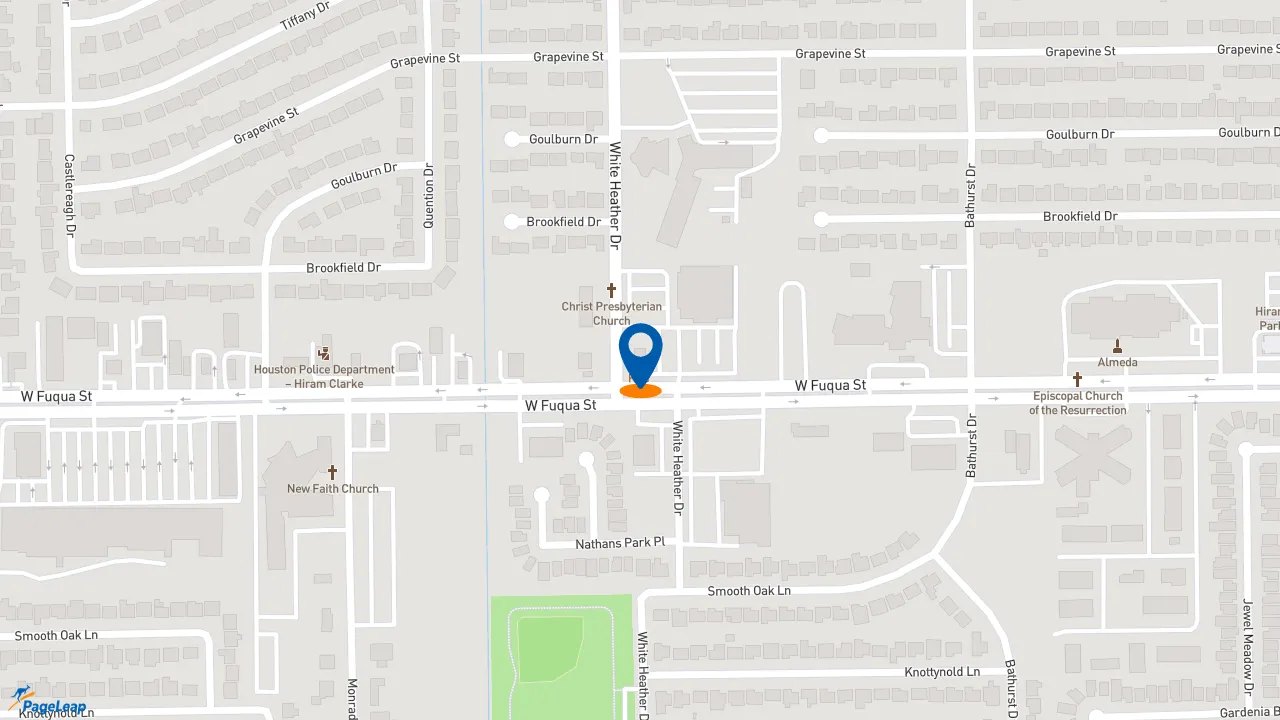 https://pageleap.com map showing location of KFC in Houston.