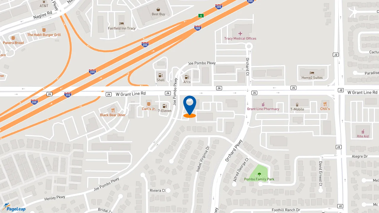 https://pageleap.com map showing location of KFC in Tracy.