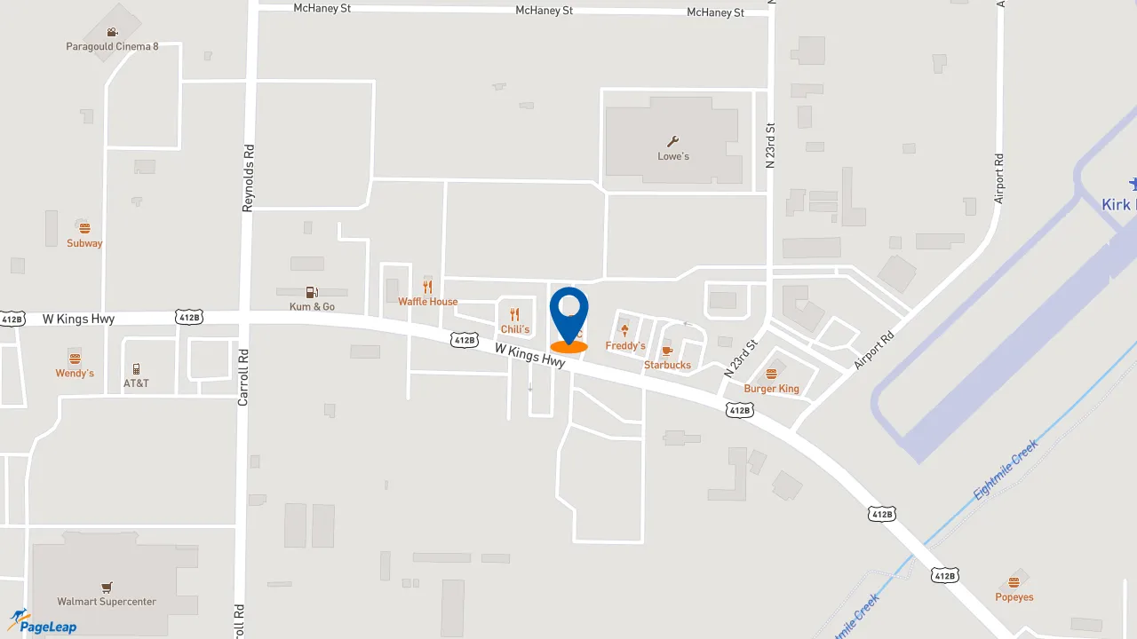 https://pageleap.com map showing location of KFC in Paragould.